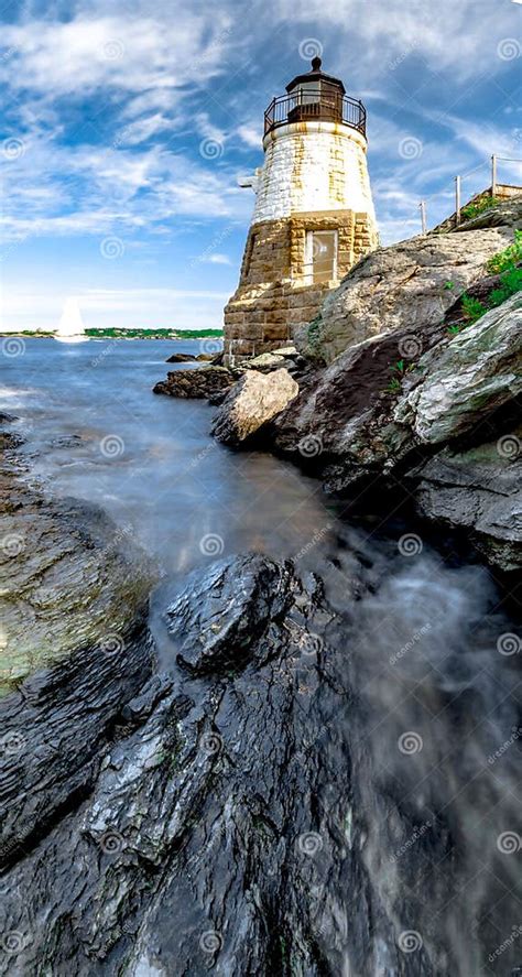 Castle Hill Lighthouse In Newport Rhode Island Stock Image Image Of