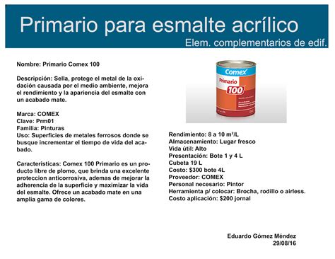 Total 96 Imagen Ficha Tecnica Comex 100 Primario Abzlocal Mx