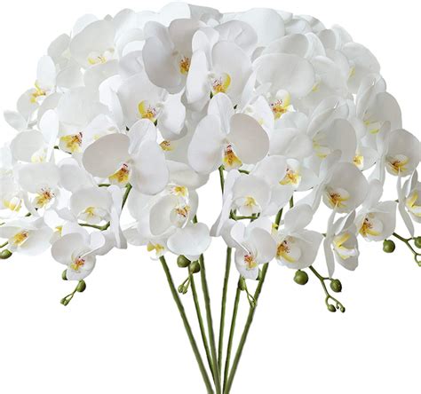 Famibay Orchid E Branche Artificielle Tige Blanche Orchidee