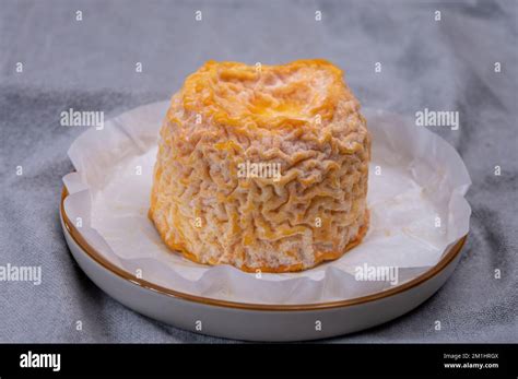 French Langres Soft Cows Crumbly Cheese With Washed Rind Structure Made