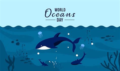 Premium Vector World Oceans Day Concept Illustration