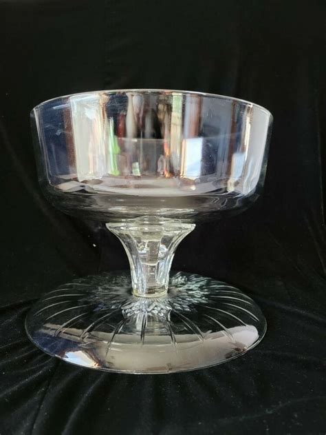 Round Cake Plate Dome Punch Bowl With Stand Star Glass Canfield