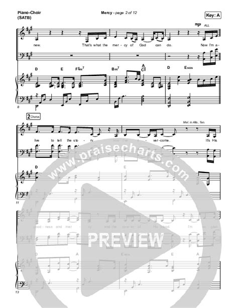 Mercy Sheet Music Pdf Housefires Ahjah Walls Praisecharts