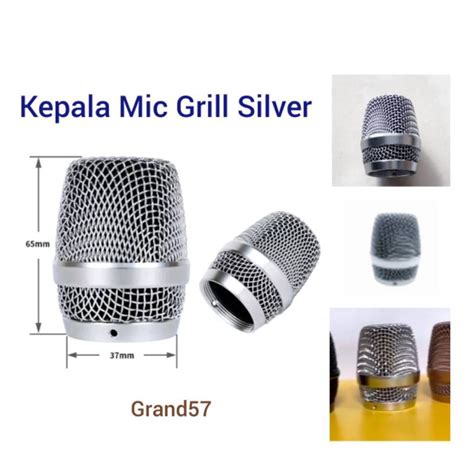 Jual Kepala Mic Grill Head Cover Tutup Kepala Microphone Silver Chrome