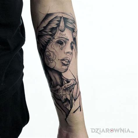 Tatua Kobieta Demon Autor Make Art Tattoo Studio Dziarownia Pl