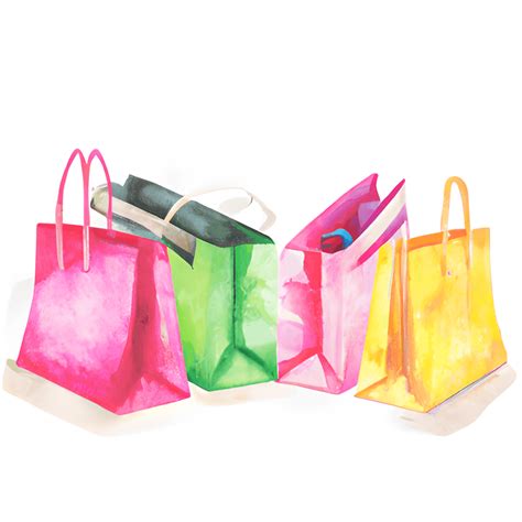 Watercolor Hyper Realistic Shopping Event Shopping Bags Creative Fabrica