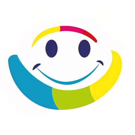 El logotipo del símbolo de la sonrisa feliz v 6 ID de trabajo