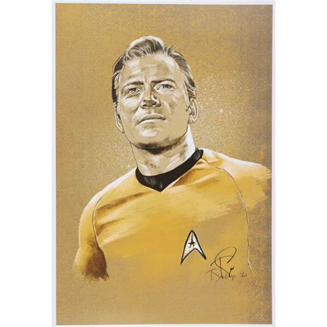 Tony Santiago Signed Captain Kirk 13x19 Lithograph Pa Pristine