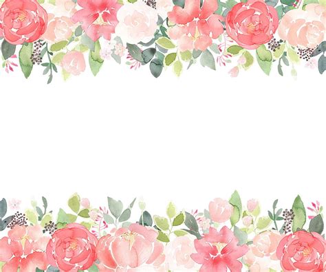 Peony Clipart Floral Frames Coral Peonies Clip Art Watercolor Peach