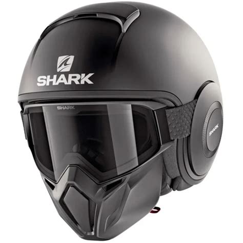 Capacete Shark Street Drak Blank Preto Fosco Grid Motors