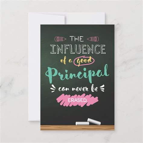 Influence Of A Good Principal Thank You Card Zazzle Teacher Thank You Cards Graduation