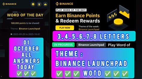 Wodl October Theme Binance Launchpad Binance Word Of The Day