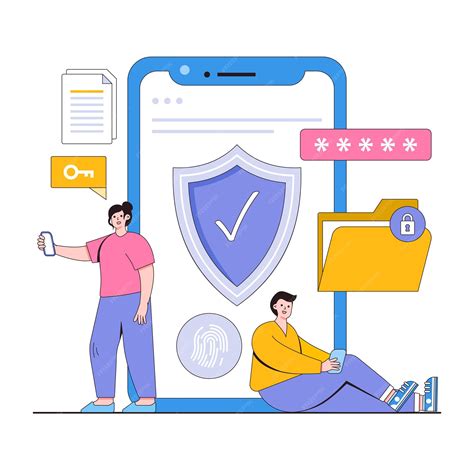Concepto de ilustración de vector de seguridad de aplicaciones móviles