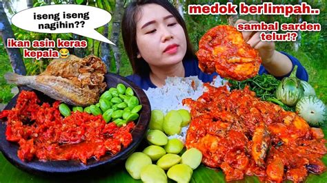 SEDERHANA NIKMAT MAKAN SAMBEL SARDEN TELUR IKAN ASIN BATU LALAPAN