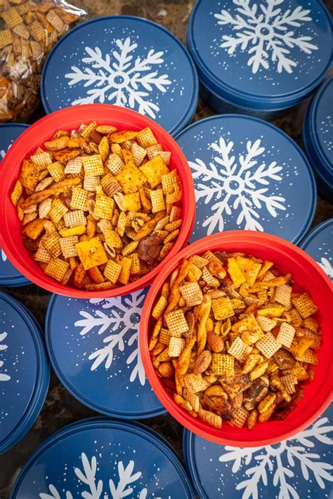 Large Batch Chex Mix Recipe Intensely Flavorful And Fills Over 20 Tins Urban Cowgirl