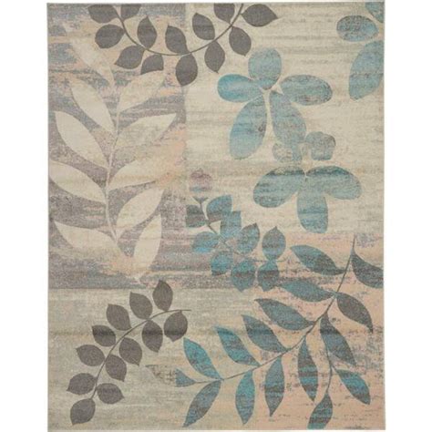 Nourison Tranquil Ivory Light Blue Ft X Ft Floral Contemporary