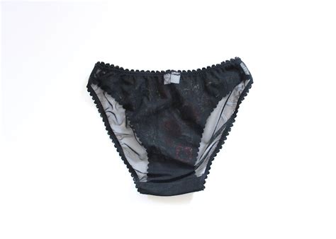 Embroidered Floral Panties Sheer Bikini Cut Panties Mesh Etsy