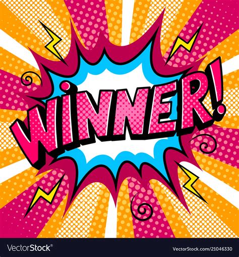 Winner Word Comic Book Pop Art Royalty Free Vector Image