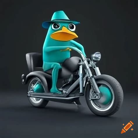 Perry The Platypus Riding A Motorcycle With Shades On Craiyon