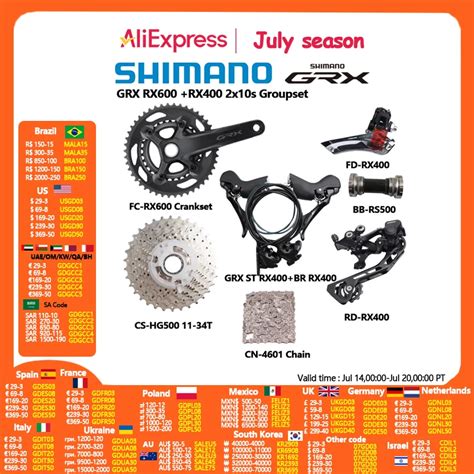 Shimano GRX RX600 2x10speed Zestaw 170MM 46 30T Korbowa D Wignia Zmiany