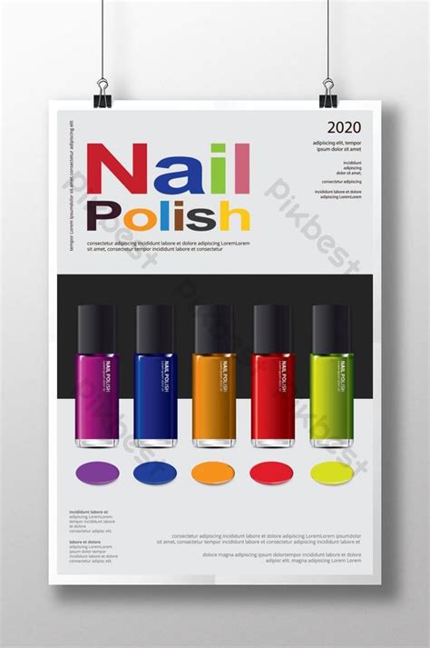 Nail Polish Poster Design Template Vector Illustration Ai Free