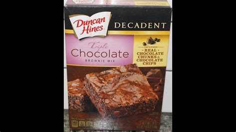 Duncan Hines Decadent Triple Chocolate Brownie Mix Preparation And Review Youtube