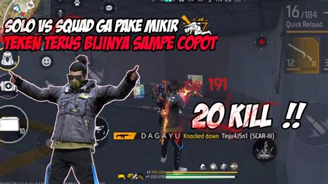 SOLO VS SQUAD TURUN DI MILITIA MUSUHNYA GAK ABIS ABIS CUK Garena Free