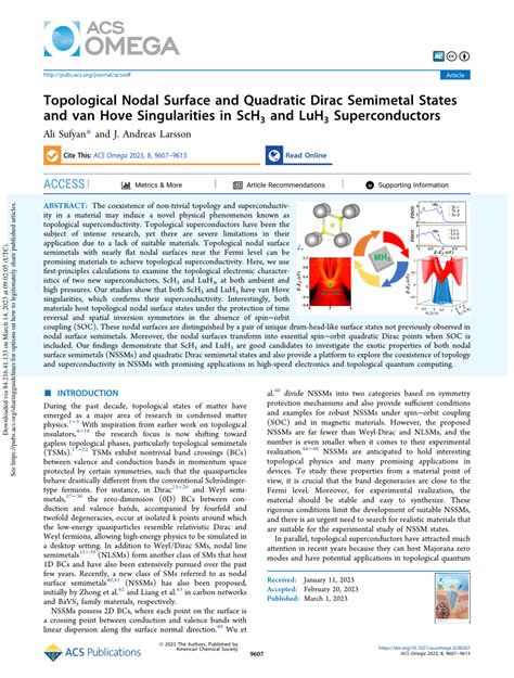 PDF Topological Nodal Surface And Quadratic Dirac Semimetal States