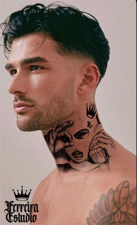 A Man With Tattoos On His Neck And Chest