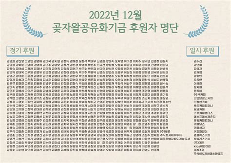 2022년 12월 후원자 명단 후원 후원자명단