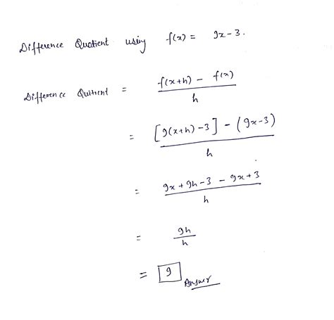 Solved Find The Difference Quotient Using F Left Parenthesis X Right