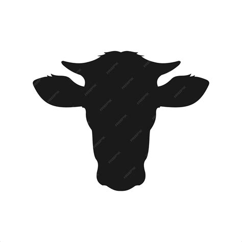 Premium Vector Cow Head Silhouette Design Template Vector On White