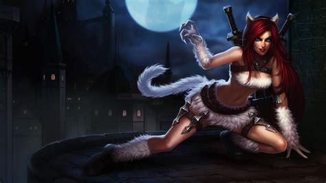 360818 Kitty Cat Katarina Lol Splash Art League Of Legends 4k Rare