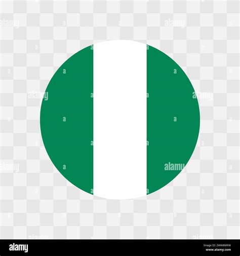 Nigeria Flag Circle Vector Flag Isolated On Checkerboard Transparent