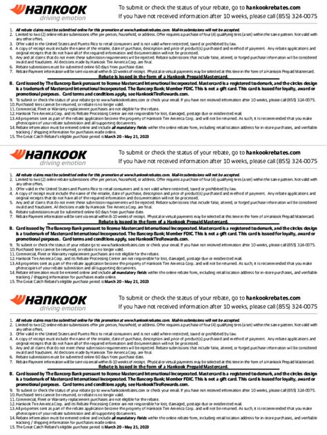 Fillable Online Fillable Online Hankook Prepaid Mastercard Rebate Form