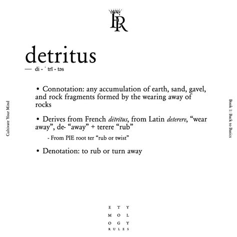 Detritus Words Matter Etymology Connotation