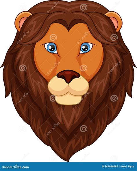 Cute Lion Head Cartoon Mascot Stock Vector Illustration Of Design