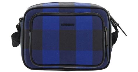 Burberry Check Pattern Logo Plaque Belt Bag In Blue For Men Lyst Uk