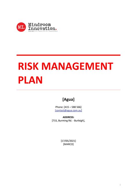 Solution Bsbpmg Mindroom Marco Ass Sub Q Risk Management Plan