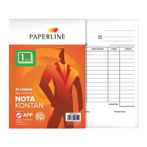 Jual Buku Nota Kontan Besar 1 Rangkap 1 Ply HVS Merk Paperline Isi