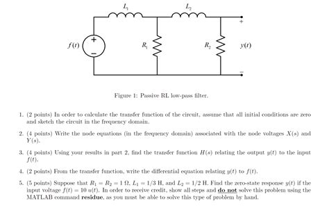 Solved Figure Passive Rl Low Pass Filter Points Chegg