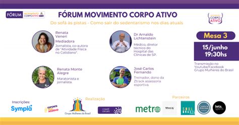 MOVIMENTO CORPO ATIVO Mesa 03 Do sofá às pistas Como sair do