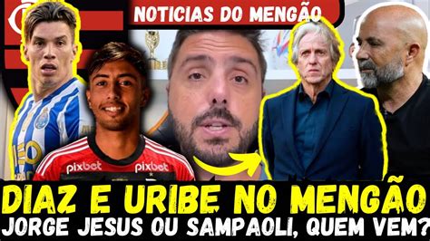 BOMBA JORGE JESUS DE VOLTA SAMPAOLI TENTA VIR URIBI E FABRÍCIO