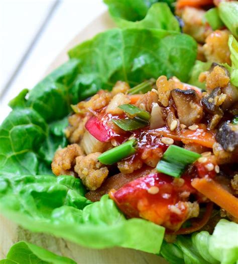 Vegan Mushroom Tofu Lettuce Wraps Cilantro And Citronella