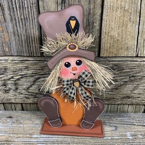 Fall Scarecrow Decoration Fall Tier Tray Decor Wooden Scarecrow