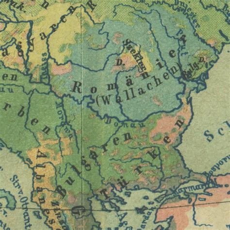 1890 Vintage Ethnographic Map Of Europe