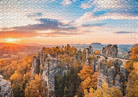 Ulmer Puzzleschmiede Puzzle The Raffia Bridge In Evening Red