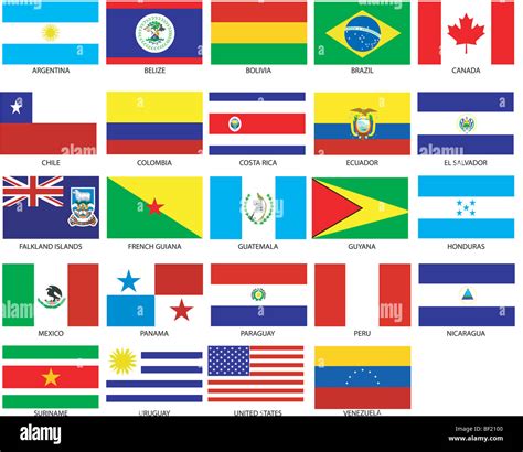 24 Banderas de América Fotografía de stock Alamy