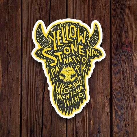 Yellowstone National Park Large Vinyl Sticker Travel Sticker Etsy