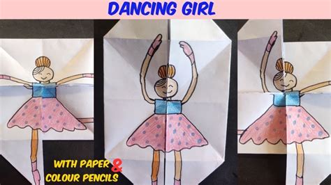 Dancing Girl With Paper Dancing Girl Drawing Easy Drawing For Kids